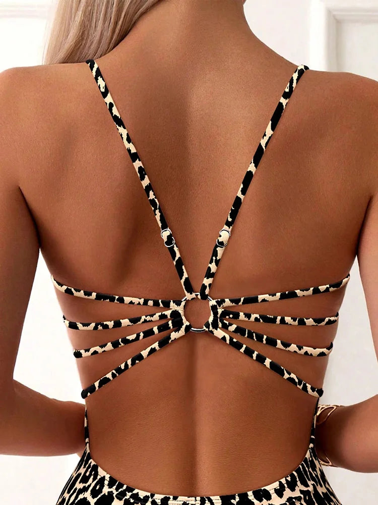 Sexy Leopard Swimwear 2026 Women's Swimsuit One Piece Bathing Suit Woman Brazilian Bandeau Bodysuit Female Beach Wear Monokini