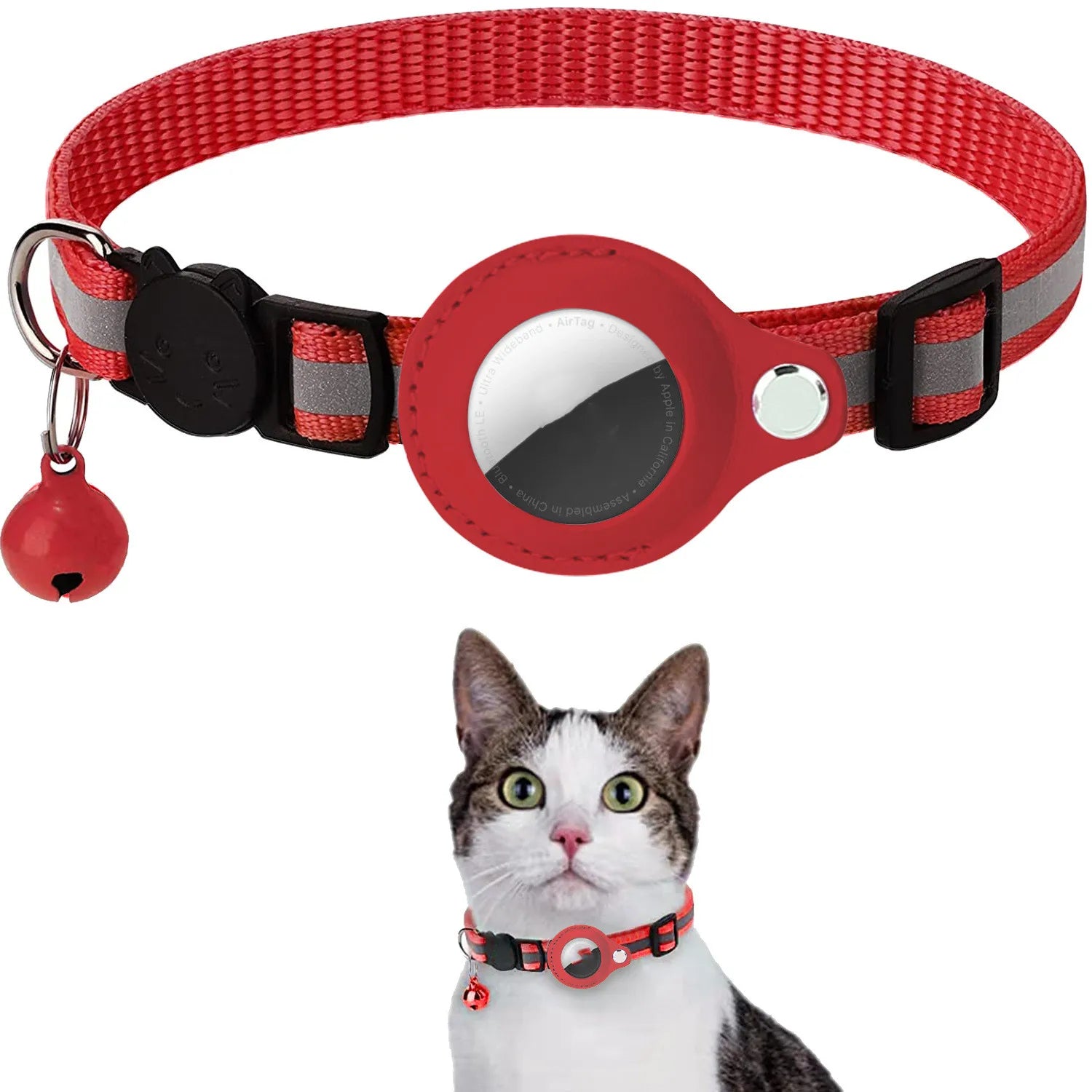 Collare per custodia Airtag per gatto con custodia protettiva per localizzatore anti smarrimento Accessori per cani Collare per animali riflettente Forniture per animali domestici