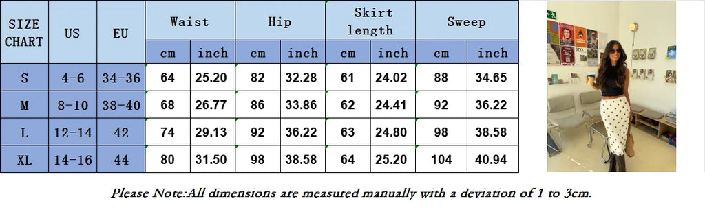 hirigin Gonna longuette casual da donna Elegante gonna a tubino aderente con stampa a pois per allenamento per feste Abbigliamento quotidiano Estate Y2K Streetwear