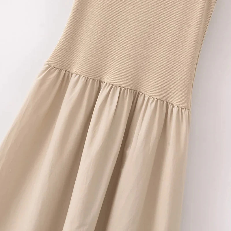 HXAO Abiti lunghi neri da donna 2025 Abiti eleganti senza maniche primaverili Moda Casual Vintage Party Abiti kaki Abiti