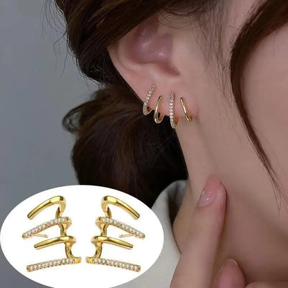 Orecchini in argento 925 con ago in argento moda coreana con cuore di cristallo per gioielli da donna 2025 Trending Nuovi orecchini a cerchio da donna di lusso Brincos