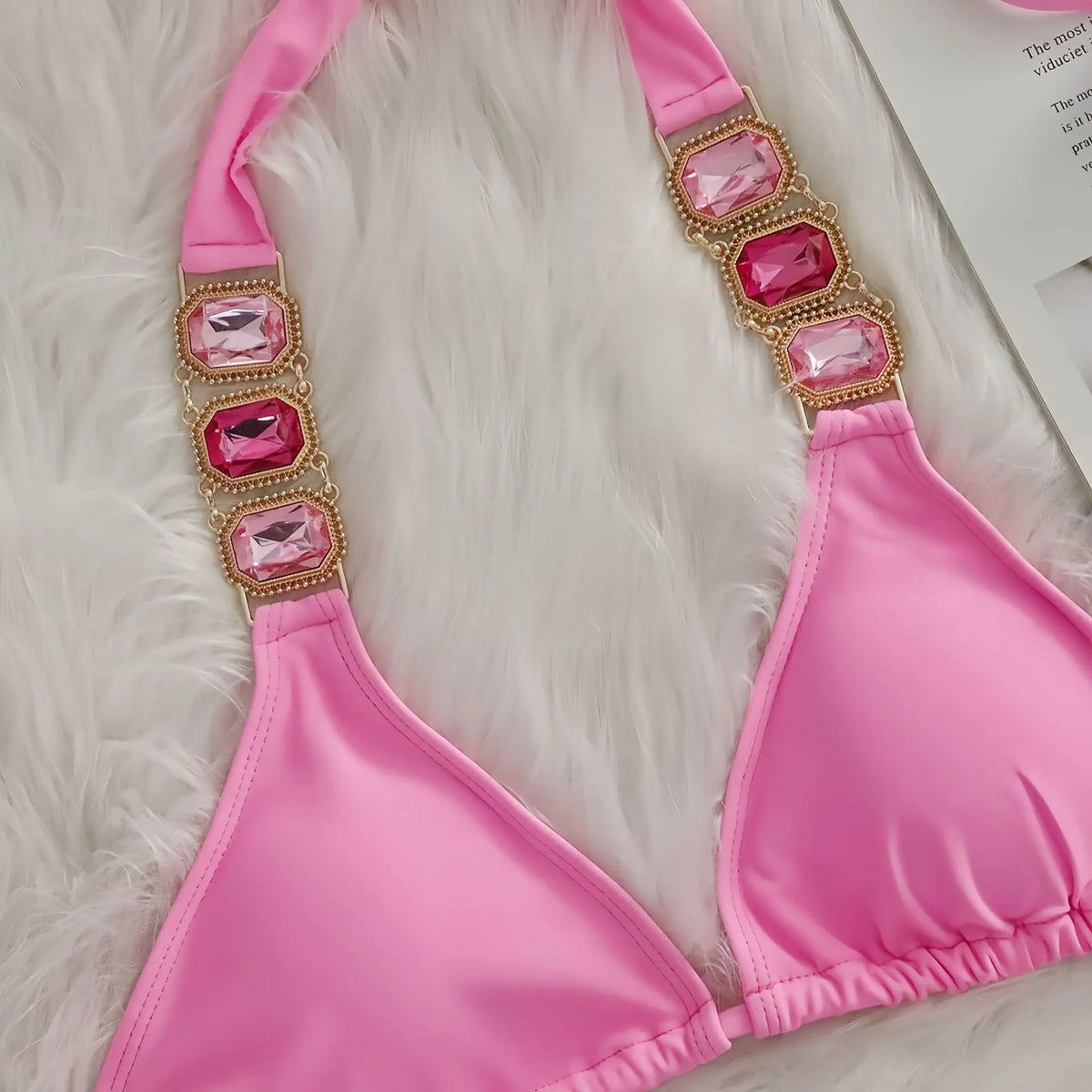 2025 Costume da bagno da donna in 2 pezzi con stringhe di strass e bikini sexy da spiaggia