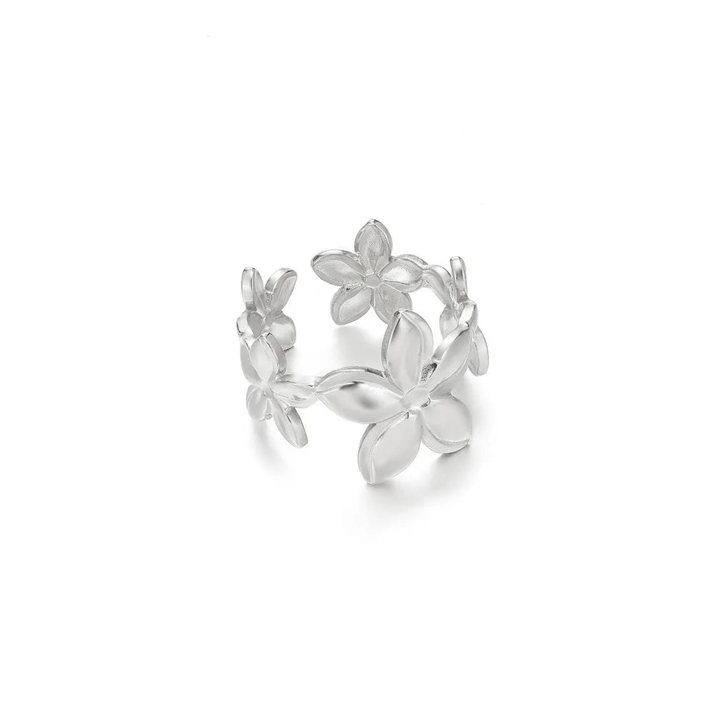Anelli con fiori grandi esagerati in acciaio inossidabile per le donne Anello da dito con girasole color oro Regalo di gioielli estetici di moda femminile