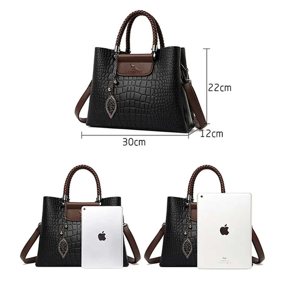 Borse di lusso in morbida pelle Borse da donna Designer 3 strati Borsa a tracolla con tracolla Sac Borsa da donna per lo shopping di grande capacità