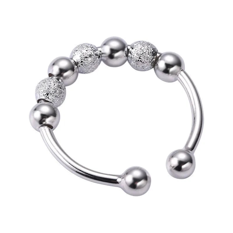 Anelli di ansia punk per donna uomo spirale Fidget perline anello gioielli di tendenza piacevole ruota liberamente anello in acciaio inossidabile antistress regalo
