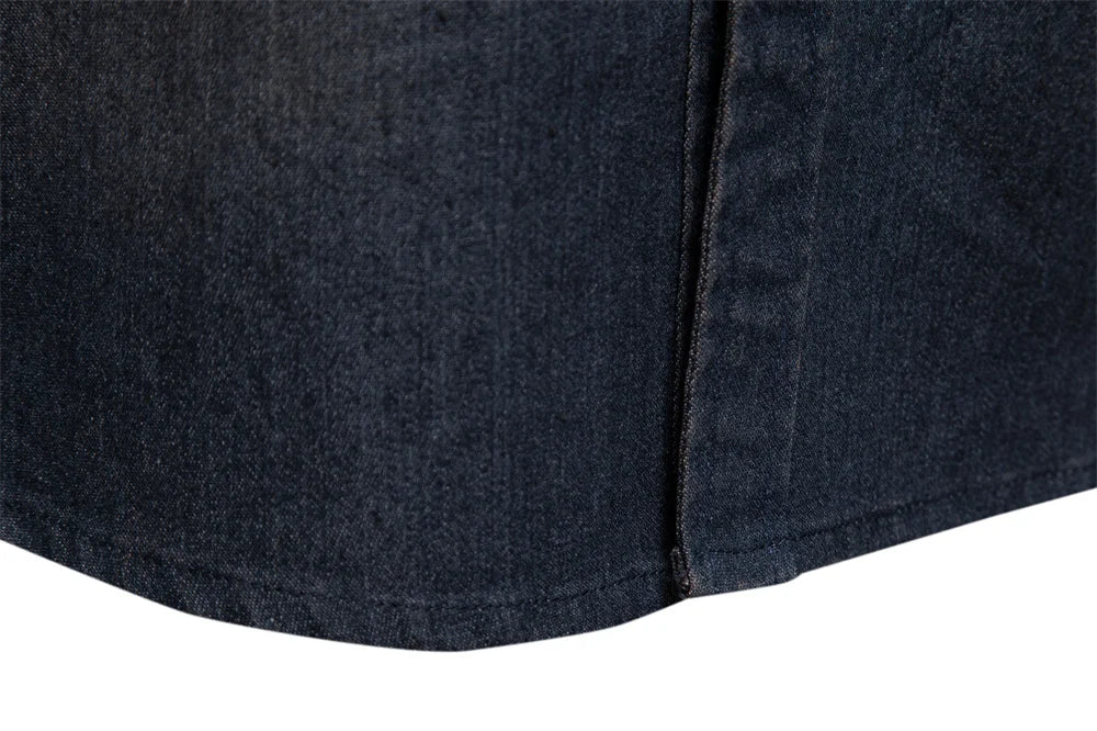 Camicia da uomo in denim di cotone elastico di marca AIOPESON Camicie da cowboy di qualità a maniche lunghe per uomo Abbigliamento casual da uomo slim fit