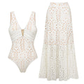 2Pcs Printed Swimsuit Women Sexy Swimwear New Bikini With Long Skirt Female Biquini Push Up Swim Suit Bodysuit Beachwear CoverUp