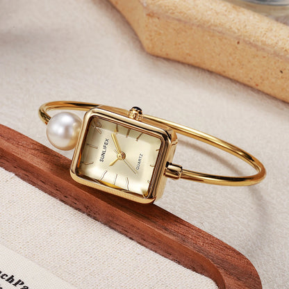 Y2k orologi da donna personalizzati bracciale semplice orologio da regalo con cassa quadrata in lega da donna dal design semplice