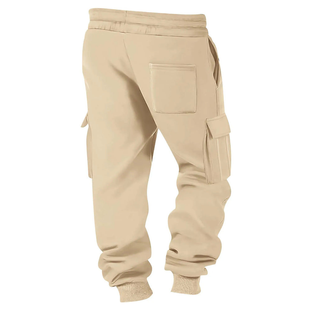 Pantaloni cargo da uomo 2025 Nuovo Casual Allentato Autunno Inverno Pantaloni larghi dritti Multi-tasche Pantaloni sportivi con pittura in tinta unita ﻿