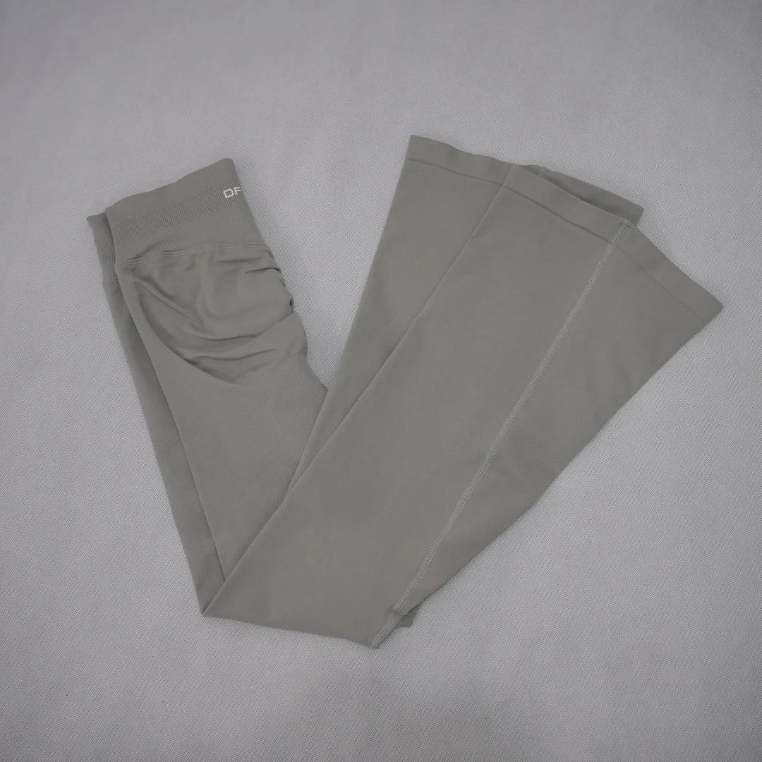 DF‑LOGO Pantaloni Yoga a Zampa Senza Cuciture per Donna, Asciugatura Rapida, Traspiranti, Leggings Modellanti per Glutei, per Palestra, Pilates, Allenamento e Fitness