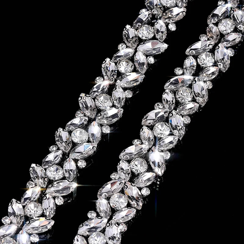 Ducrystal 1 metro motivo strass nastro hot fix vetro cristallo strass trim catena per scarpe fai da te, borse, abiti decorazione