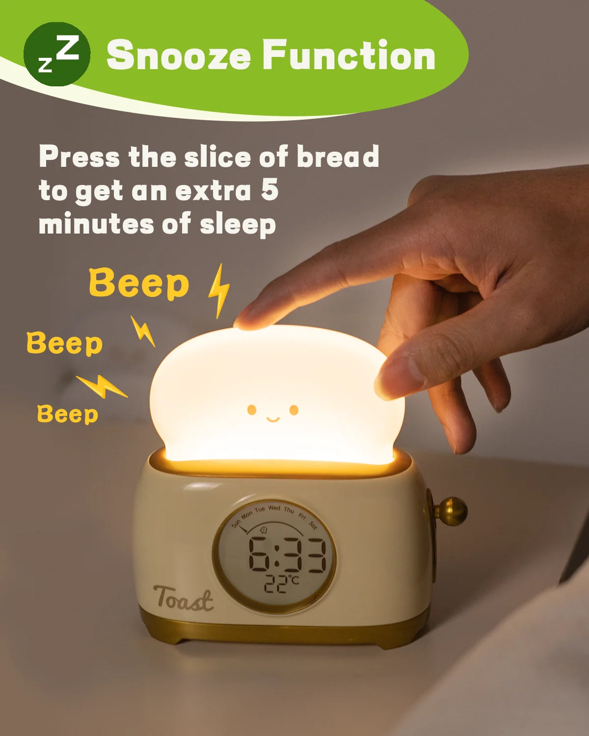 Sveglia per bambini Luce notturna a LED Orologio digitale Scarpe da ginnastica per il sonno dei bambini per la casa Camera da letto Comodino Display della temperatura carino Reloj