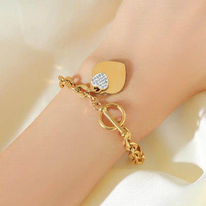 EILIECK Bracciale con ciondolo stella marina luna stella color oro in acciaio inossidabile 316L per le donne Nuovo regalo di gioielli con catena da polso alla moda