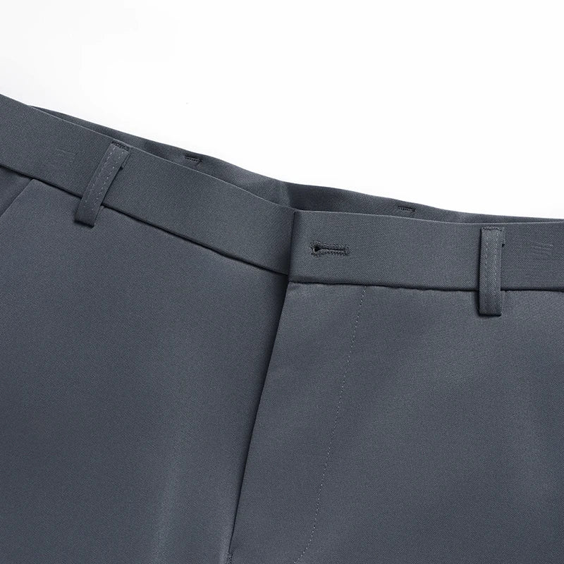 29-42 Pantaloni estivi da uomo Pantaloni casual elasticizzati dritti sottili senza traccia, senza tessuto da stiro, sensazione setosa e fresca