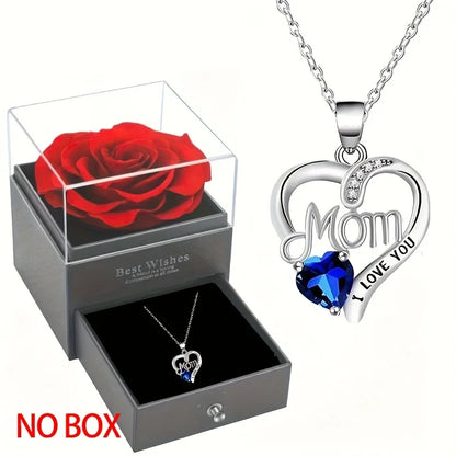 Collana con ciondolo a forma di cuore in stile elegante, design cavo, regalo per la festa della mamma, adatto ai migliori amici senza scatola