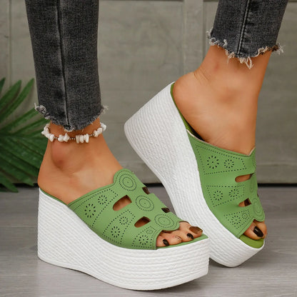 Sandales d'été décontractées pour femmes Sandales compensées à plateforme antidérapantes pour l'extérieur Sandales antidérapantes confortables pour femmes Chaussures de créateur Zapatos De Mujer