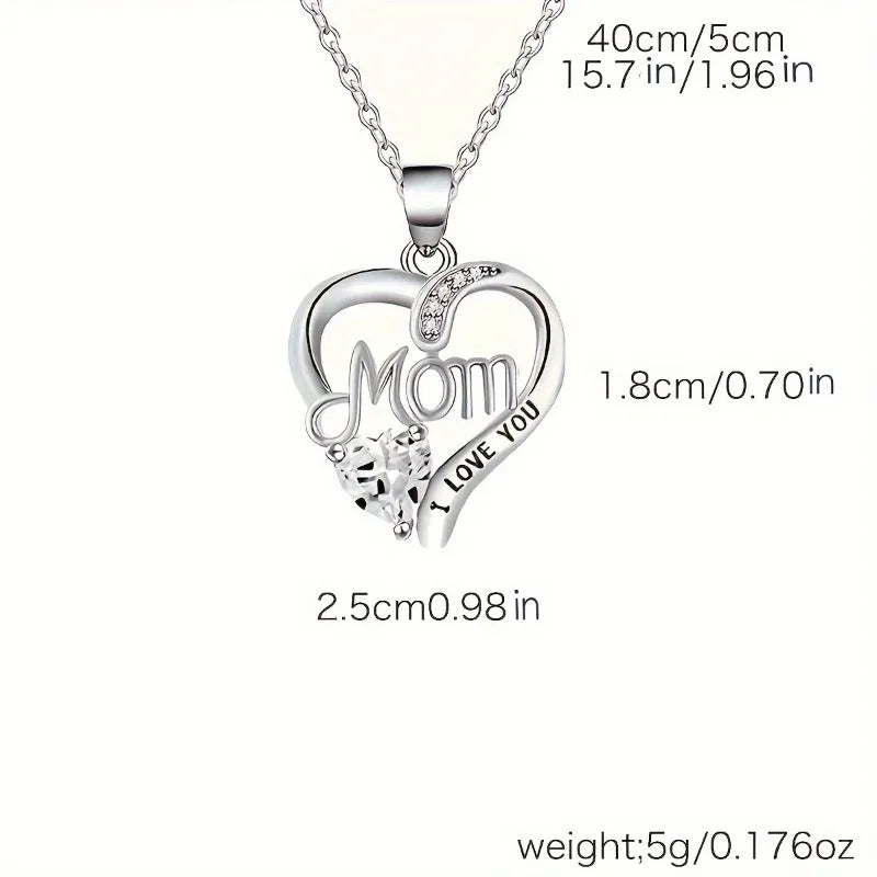 Collana con ciondolo a forma di cuore in stile elegante, design cavo, regalo per la festa della mamma, adatto ai migliori amici senza scatola