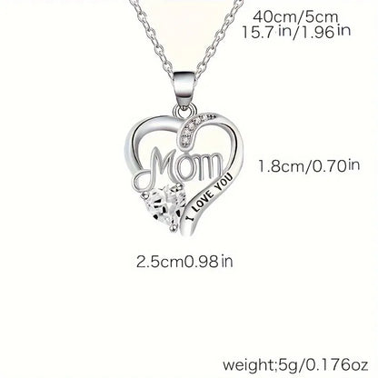 Collana con ciondolo a forma di cuore in stile elegante, design cavo, regalo per la festa della mamma, adatto ai migliori amici senza scatola