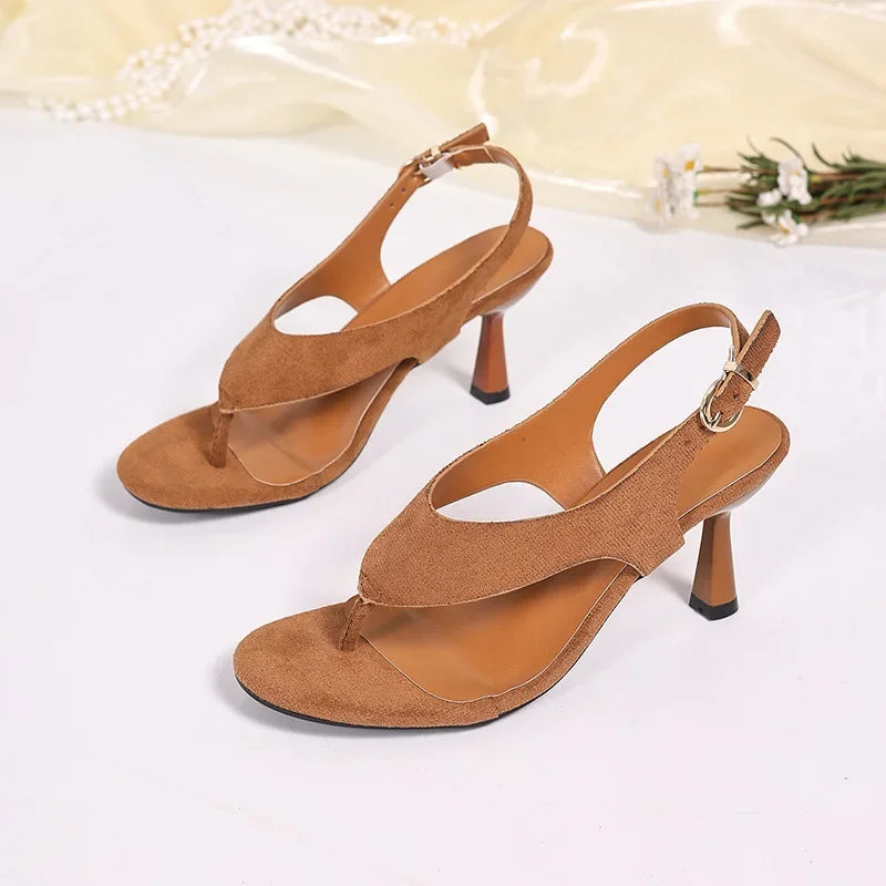 Sandales à talons hauts tendance pour femmes pour l'été, chaussures pour femmes avec bride à la cheville, talons, Zapatos Mujer, chaussures d'été, escarpins pour femmes