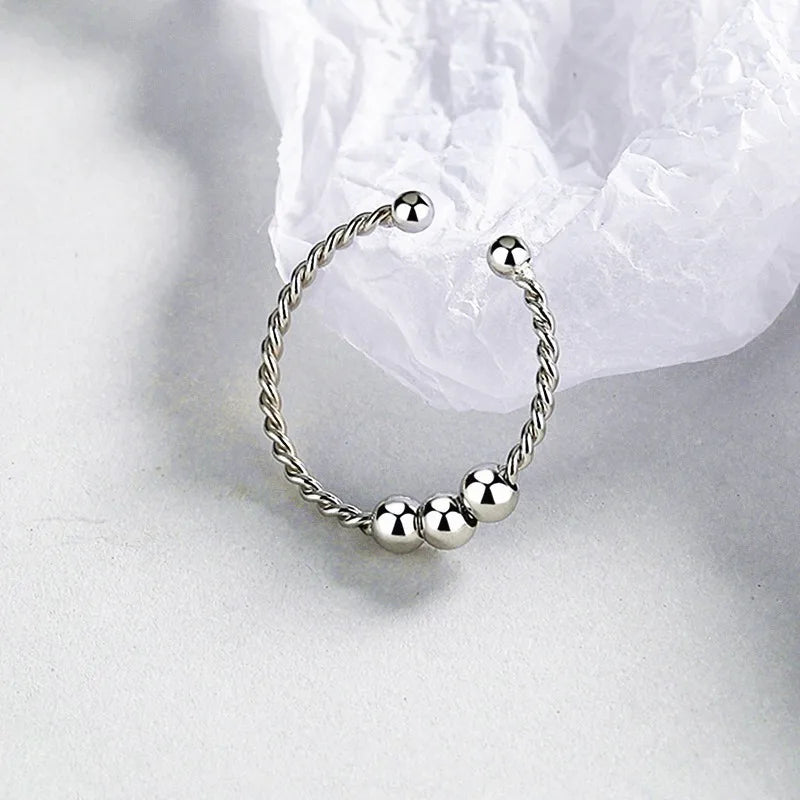 Anelli di ansia punk per donna uomo spirale Fidget perline anello gioielli di tendenza piacevole ruota liberamente anello in acciaio inossidabile antistress regalo
