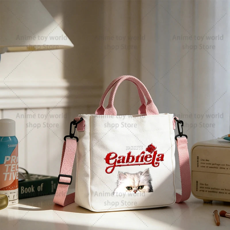 KATSEYE Borse di tela da donna Borsa a tracolla per ragazze Borse tote moda Ragazza Borsa tote per cartoni animati Borsa di grande capacità Borse per la spesa Regalo