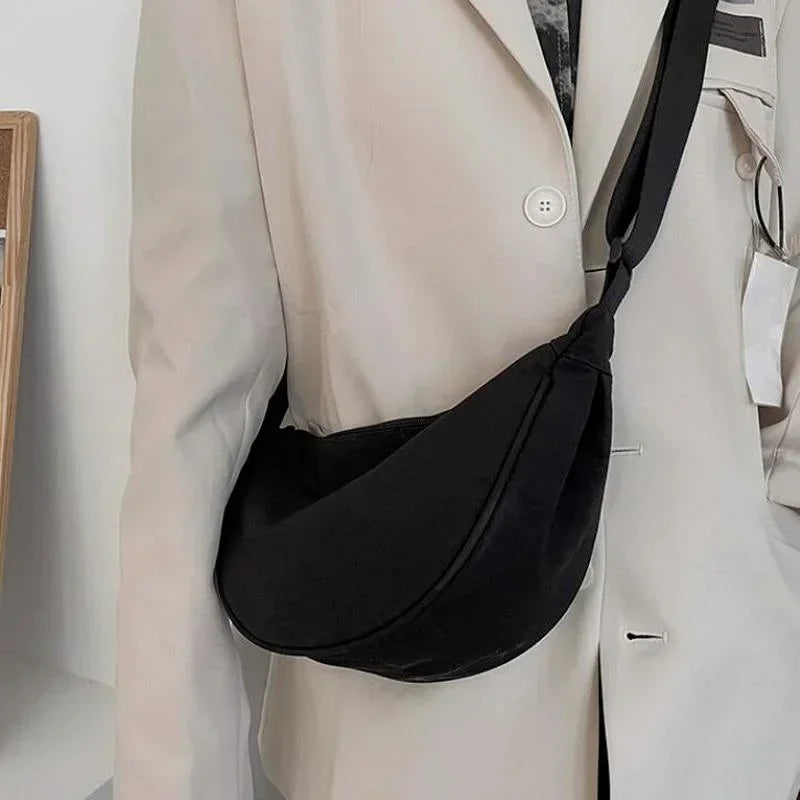 Borsa a tracolla da donna dal Design semplice moda donna Nylon Hobos borse a tracolla piccole borse di stoffa Vintage da donna
