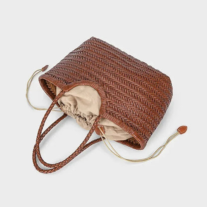 Borsa da donna in paglia intrecciata 2in1 Borsa da ascella in paglia con tracolla regolabile Borsa a tracolla per gnocchi di grande capacità per borsa a secchiello da spiaggia estiva