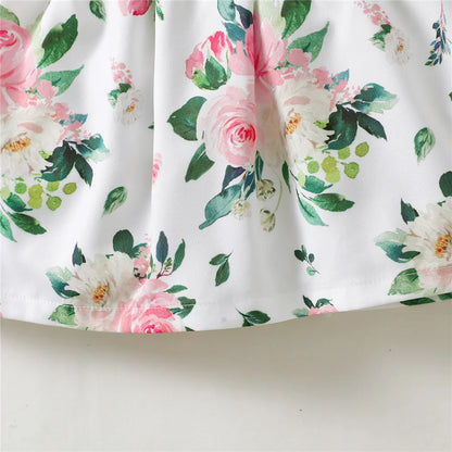 1-5 anni Toddler Girl Dress Fly Sleeve Flowers A- Line Princess Dress bambini Summer Lovely Daily Holiday Dresses for Kids Gir