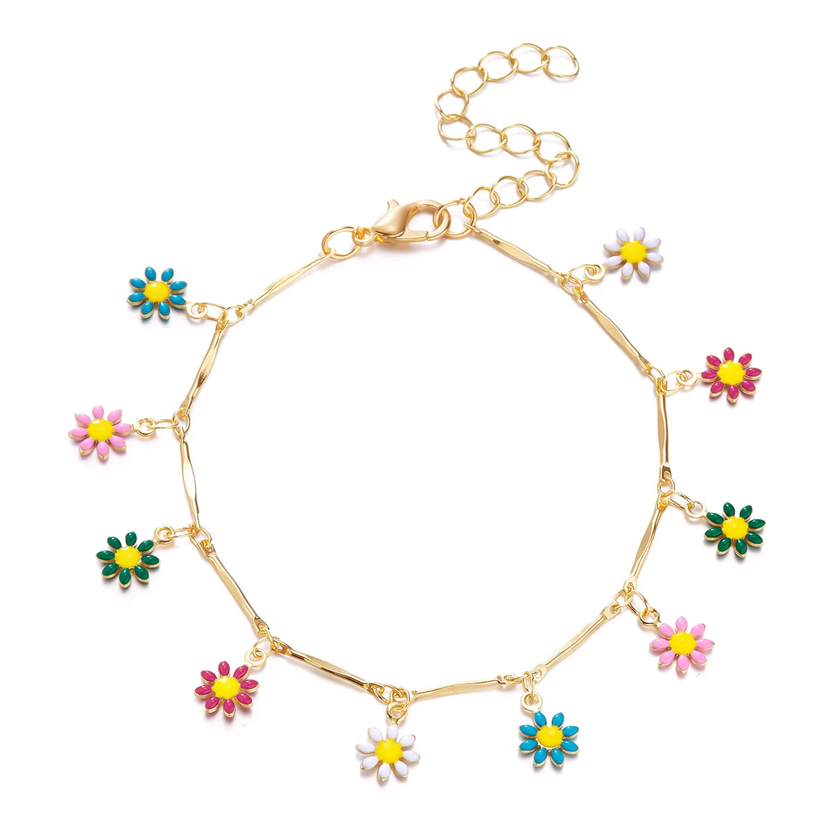 Bracciale con fiori margherita dolce Personalità della moda Bracciale con ciondoli con fiori estetici minimalisti per le donne Regalo di gioielli per feste di nozze