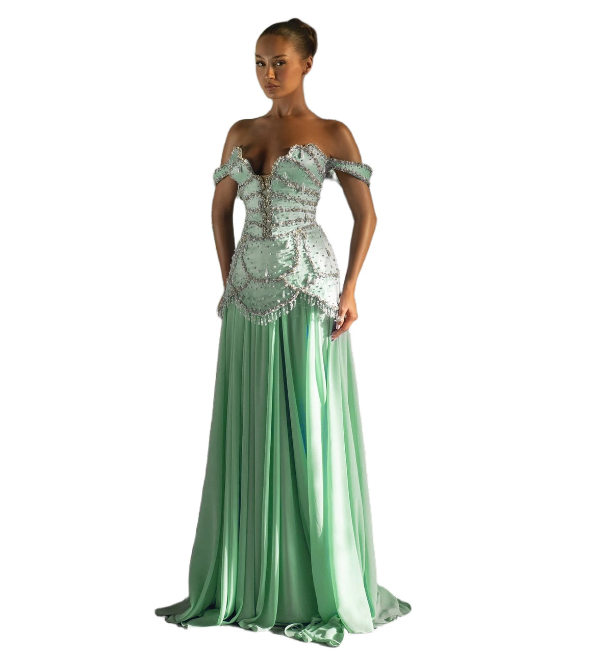 Abiti da sera sexy personalizzati con perle blu lunghi per le donne Maxi cristalli Dubai Saudi Abiti da festa Abito da gala su misura Plus