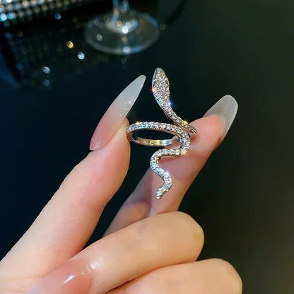 Anello serpente aperto gotico da donna Anelli animali regolabili Rettile Moda Punk Personalità Accessori per gioielli Tentacoli di gioielli