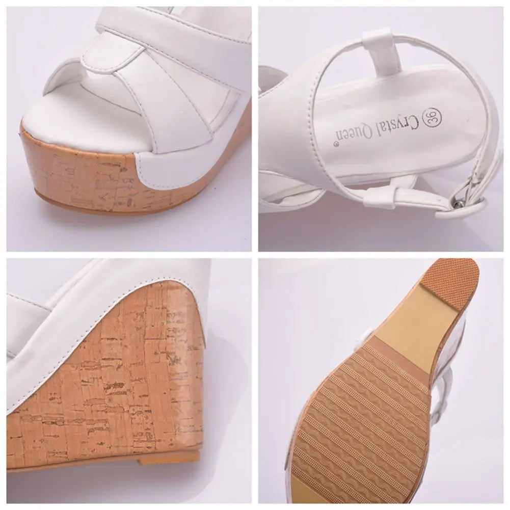 Sandali con plateau Summer Fashion Women Bohemia Style tacco alto bocca di pesce Peep Toe zeppe scarpe per le donne Sandalias De Mujer