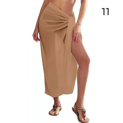 Jupes de plage sexy pour femmes, jupes de plage en mousseline, paréo long, serviette de plage, écharpe de bikini sexy