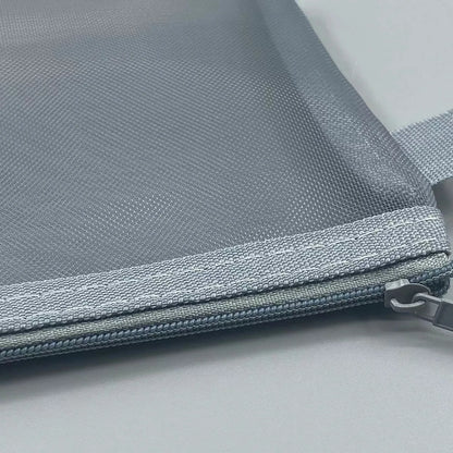 Borsa per penne in rete con cerniera trasparente in nylon Borse per file per studenti Borsa speciale per garza in rete per esame Custodia per trucco per cosmetici in rete per i viaggi