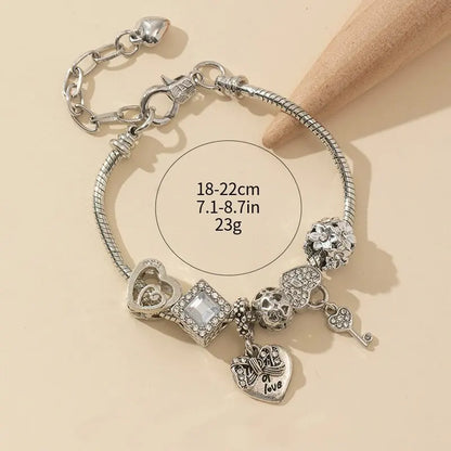 1PC Moda Donna Multi Elemento In Rilievo Love Pan Famiglia Bracciale Accessori di Gioielli Spogliatoio Quotidiano Festa Regalo di Festa -005