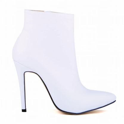 Top Leather Boots 2025 Autumn Women Shoes Fashion High Heels Zipper Breathable Short Boots Pointed Ladies Sexy Party Boots Black