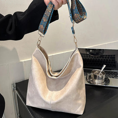 Borsa a tracolla larga con tracolla geometrica Borse a tracolla di grande capacità per donna, borsa da donna retrò in pelle PU per lo shopping e i viaggi