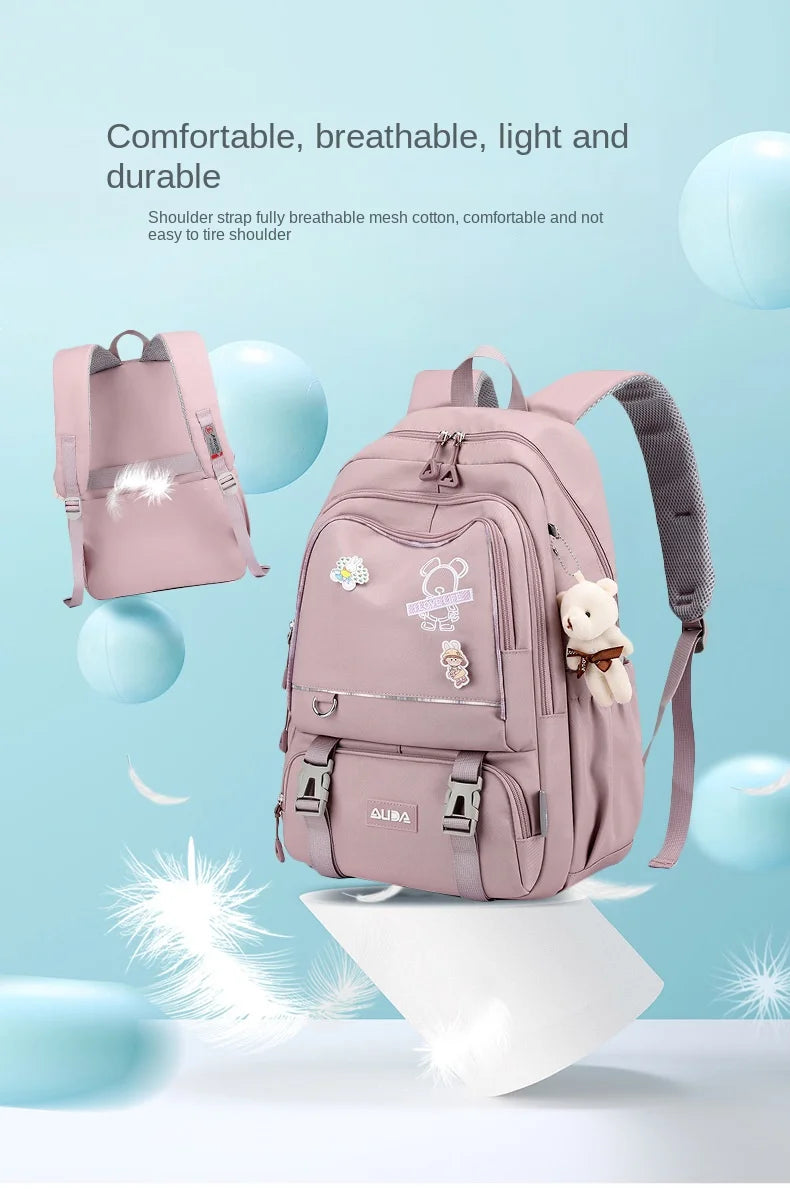 Borse da scuola per bambini per ragazze adolescenti Zaino grande Kawaii Zaino da scuola per studenti di medie dimensioni Borsa per libri Zaino da viaggio per laptop