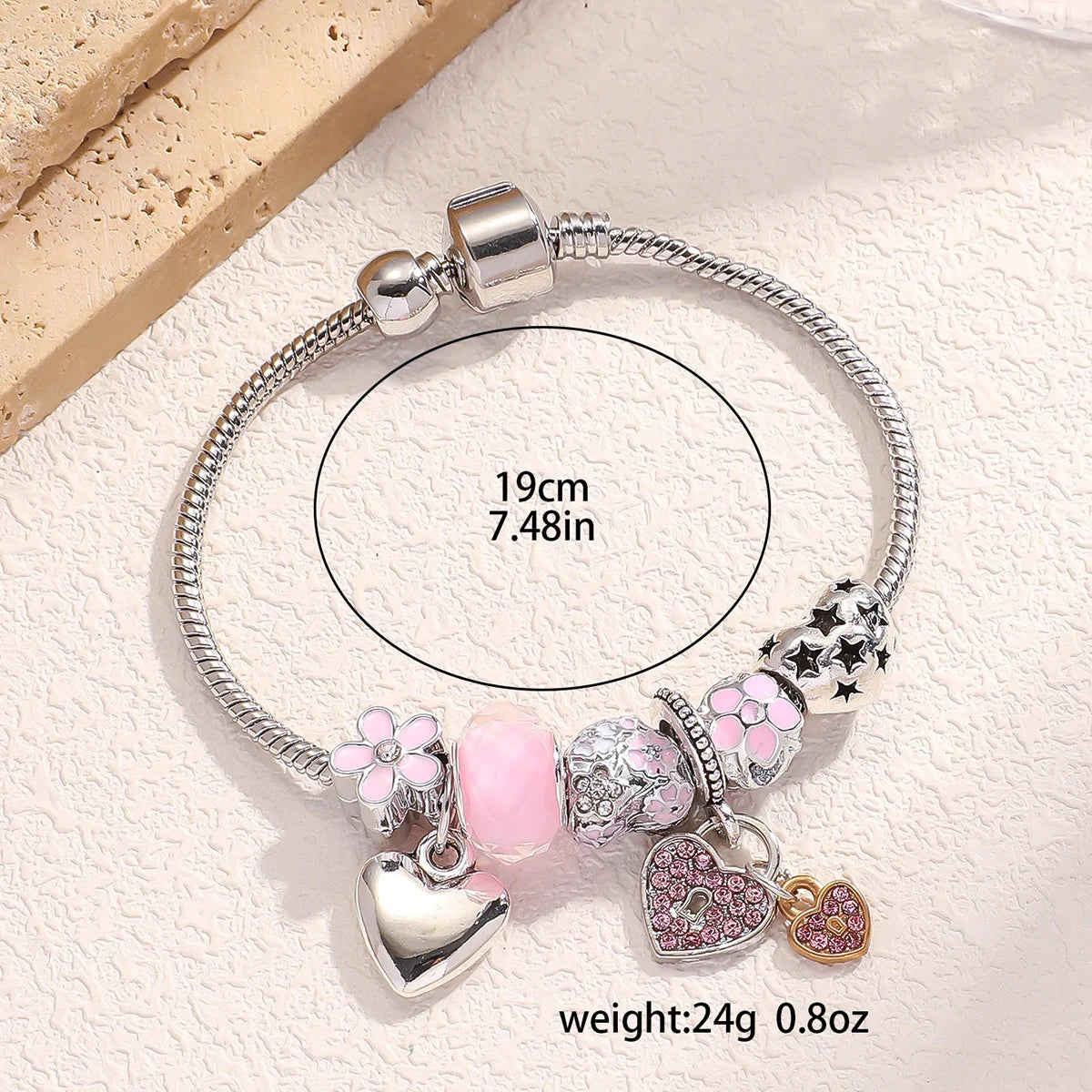 1PC Moda Donna Multi Elemento In Rilievo Love Pan Famiglia Bracciale Accessori di Gioielli Spogliatoio Quotidiano Festa Regalo di Festa -005