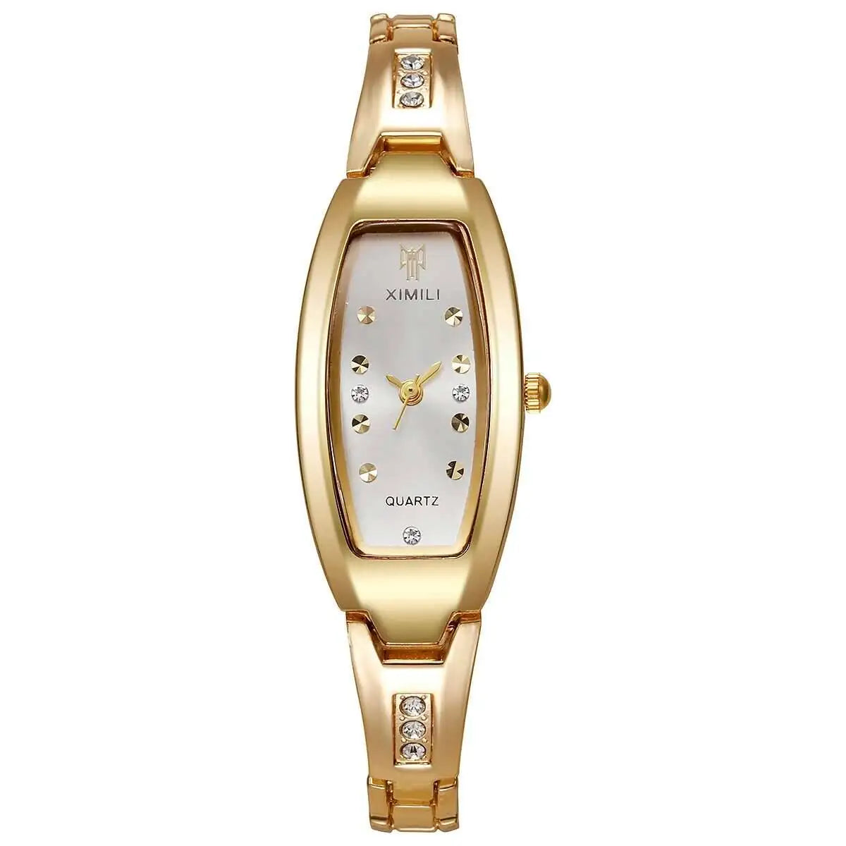 Orologi da donna eleganti Orologio da polso al quarzo con quadrante ovale da donna con strass di lusso Reloj Mujer (senza scatola)