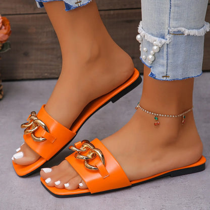 Nuove pantofole da donna estive Sandali piatti firmati moda Roma Suola morbida Scarpe sexy da donna Pantofole da spiaggia traspiranti Scivoli da donna