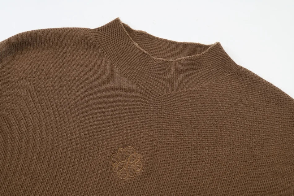 AS AW26 top a maglia ricamato con collo alto + gonna a quadri con fibbia, abbinamento di abbigliamento femminile
