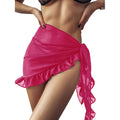 Damen Chiffon Kurze Sarongs Rüschensaum Bikini Vertuschungen Strand Badeanzug Badeanzug Wickelrock für Bademode