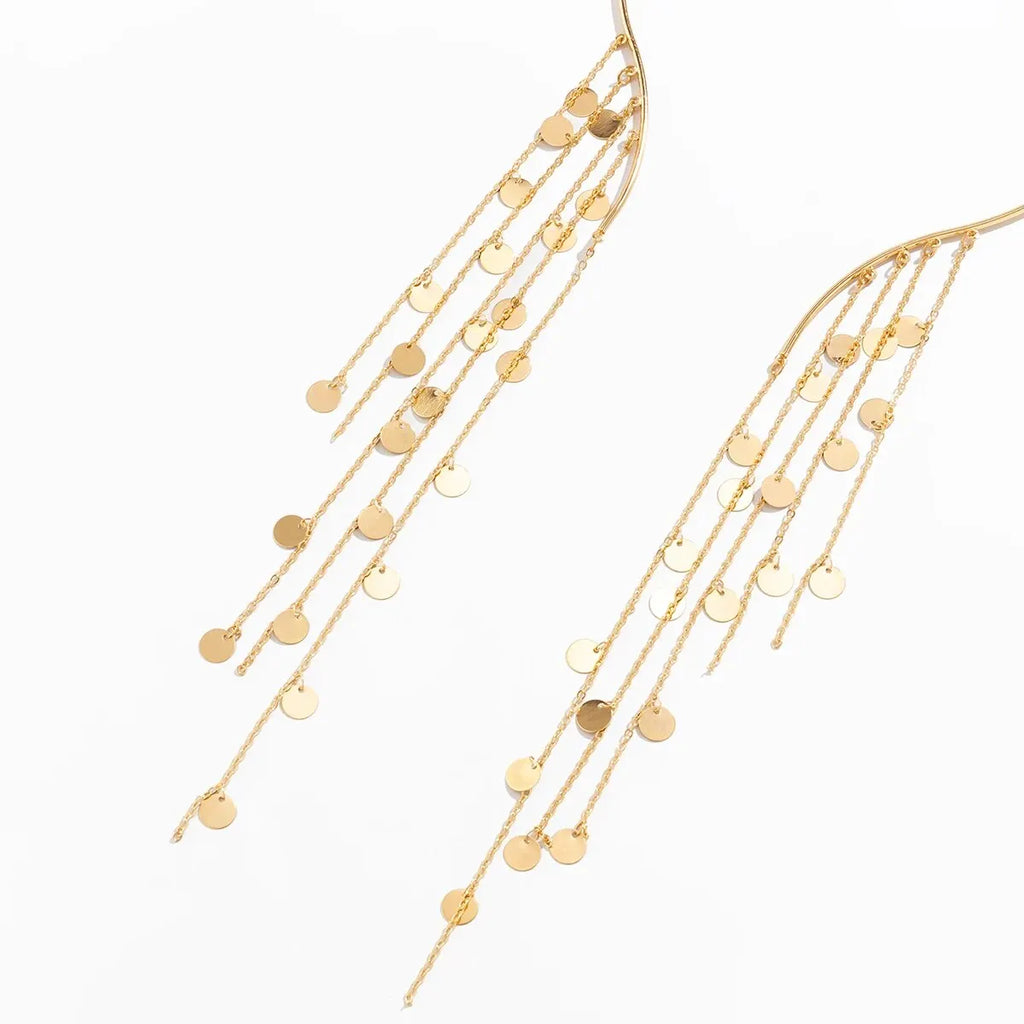 Sexy Goth lungo nappa paillettes imitazione perla ciondolo aperto Torques collana girocollo per le donne Vintage petto catena mer accessori
