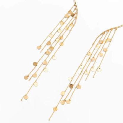 Sexy Goth lungo nappa paillettes imitazione perla ciondolo aperto Torques collana girocollo per le donne Vintage petto catena mer accessori