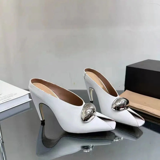 Sandali con Tacco Alto 10,5 cm Stile Show, Punta Aperta, Primavera-Estate, Nero e Bianco, Moda Sexy, Scarpe Professionali da Donna per il Lavoro, Taglia 43