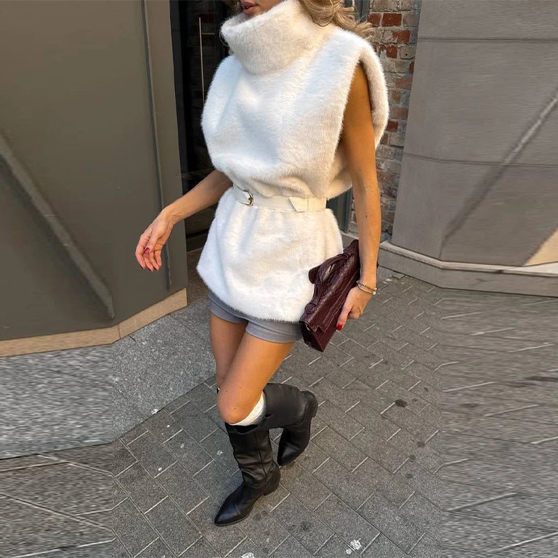 Cappotto da donna in pelliccia sintetica marrone con cappuccio Giacca da tasca a maniche lunghe di lusso oversize Lady 2025 Autunno Inverno Chic Street Capispalla