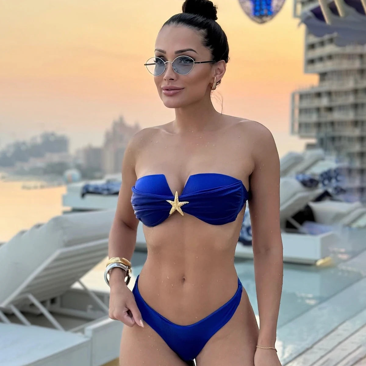 Bikini push up 2025 Costume da bagno donna sexy Costumi da bagno Donna Taglio alto Patchwork Bikini Set Biquini Costume da bagno Costumi da bagno