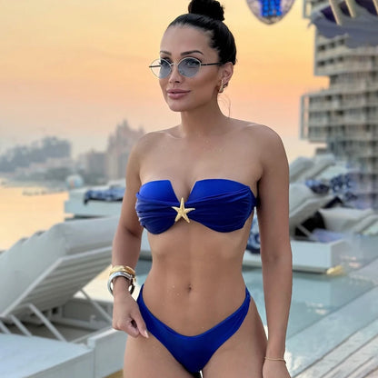 Bikini push up 2025 Costume da bagno donna sexy Costumi da bagno Donna Taglio alto Patchwork Bikini Set Biquini Costume da bagno Costumi da bagno