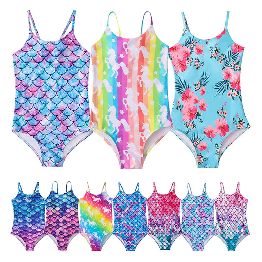 Costume da bagno a sirena per bambini costume da bagno intero per ragazze costume da bagno intero per ragazze Hot Spring Sling costume da bagno ad asciugatura rapida per sport acquatici